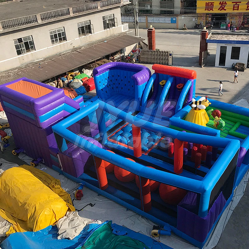 Commercial Bouncy Castle Kids Air Inflatable Theme Land Park With Air Blower