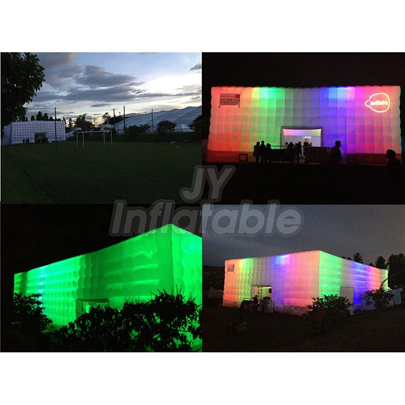 Large Outdoor Blow Up Cube Wedding Party LED Light Camping Inflatable Tent Price For Outdoor Events