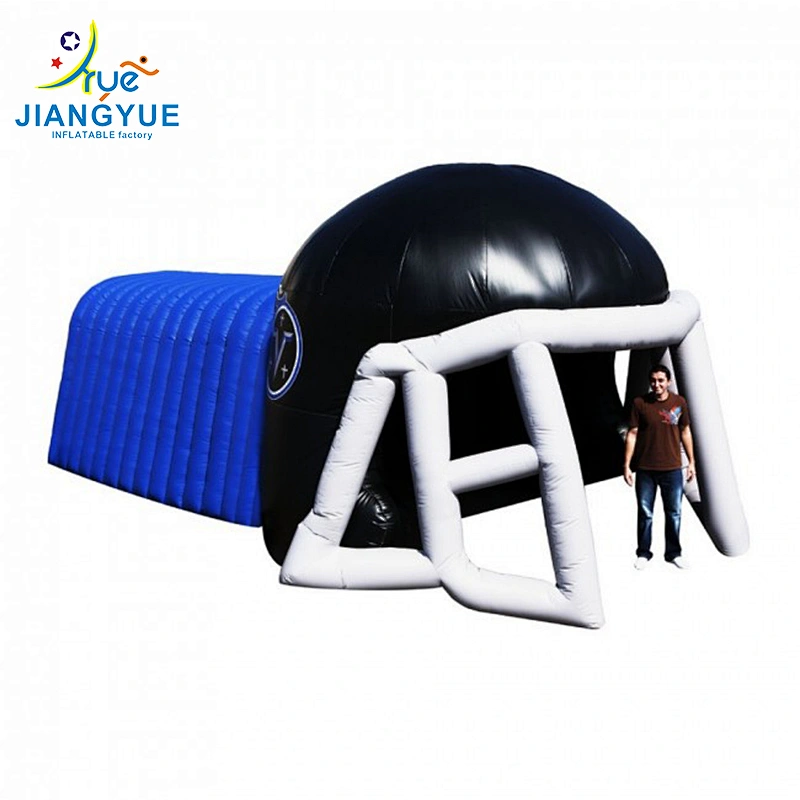 2018 Hot Outdoor Large Adult Play Inflatable Mascot Tunnels Football Helmet Tunnel Bear Tiger Head For Customized Size