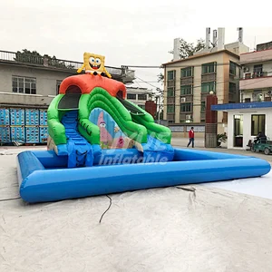Cheap Commercial Summer Outdoor Aqua Game Big Kids Inflatable Fun Park with Slide ,Water Inflatable Park