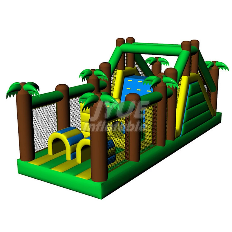 Cheap Commercial Jungle Backyard Inflatable Obstacle Course