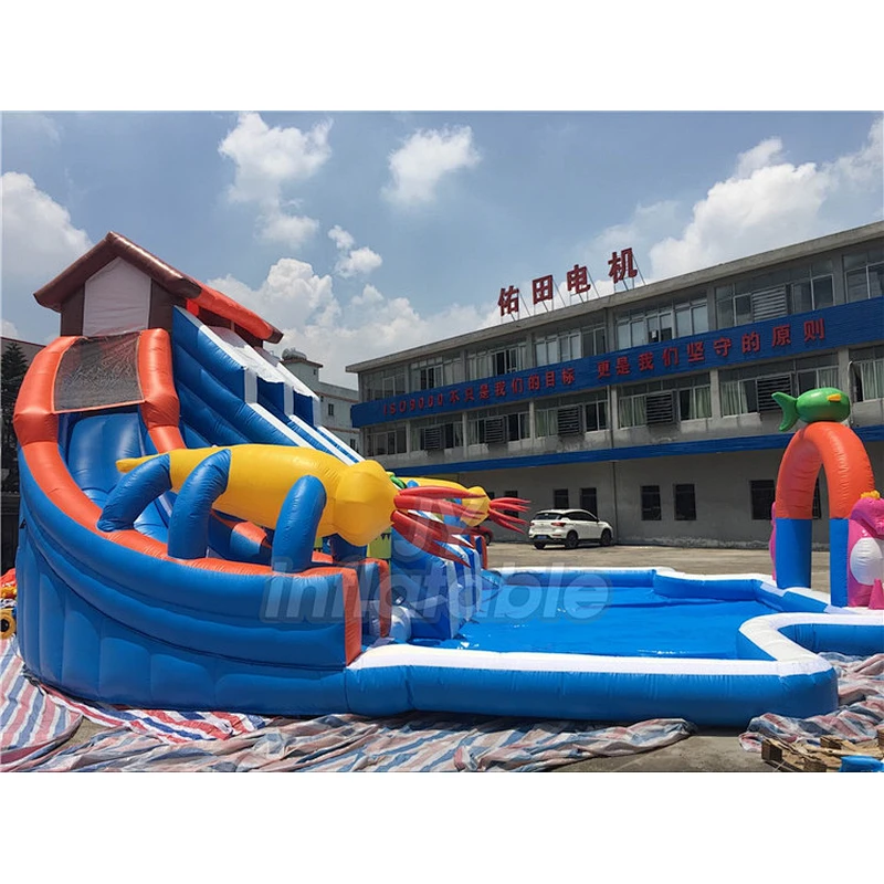 Factory Direct Sales Kids Outdoor Water Park Fun Inflatable Land Water Park For Garden