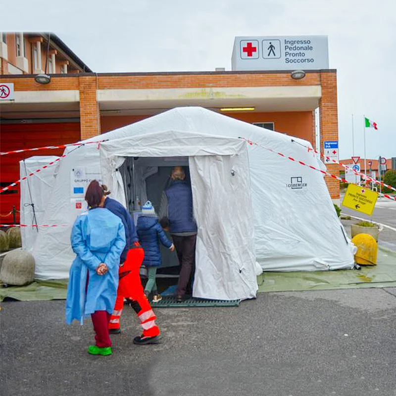 PVC Material Outdoor Waterproof Emergency Survival Field Inflatable Medical Tent For Hospital