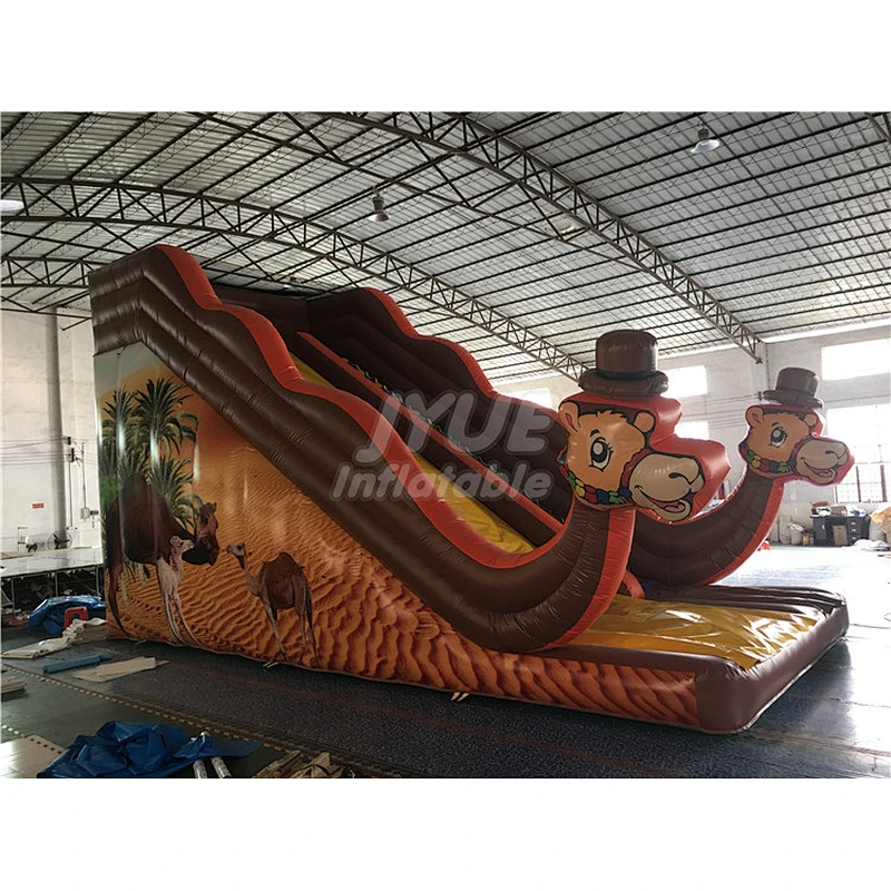 New Colorful Circus Inflatable Jumping Slide With Climb, Camel Theme Dry Slide For Sale