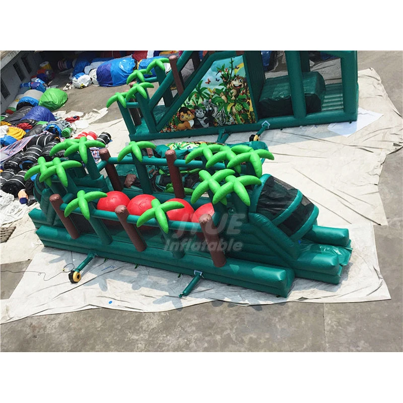 PVC Tarpaulin Material Obstacle Course Inflatable Jungle , Meltdown Big Baller Obstacle Course For Sale