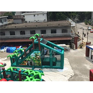 PVC Tarpaulin Material Obstacle Course Inflatable Jungle , Meltdown Big Baller Obstacle Course For Sale