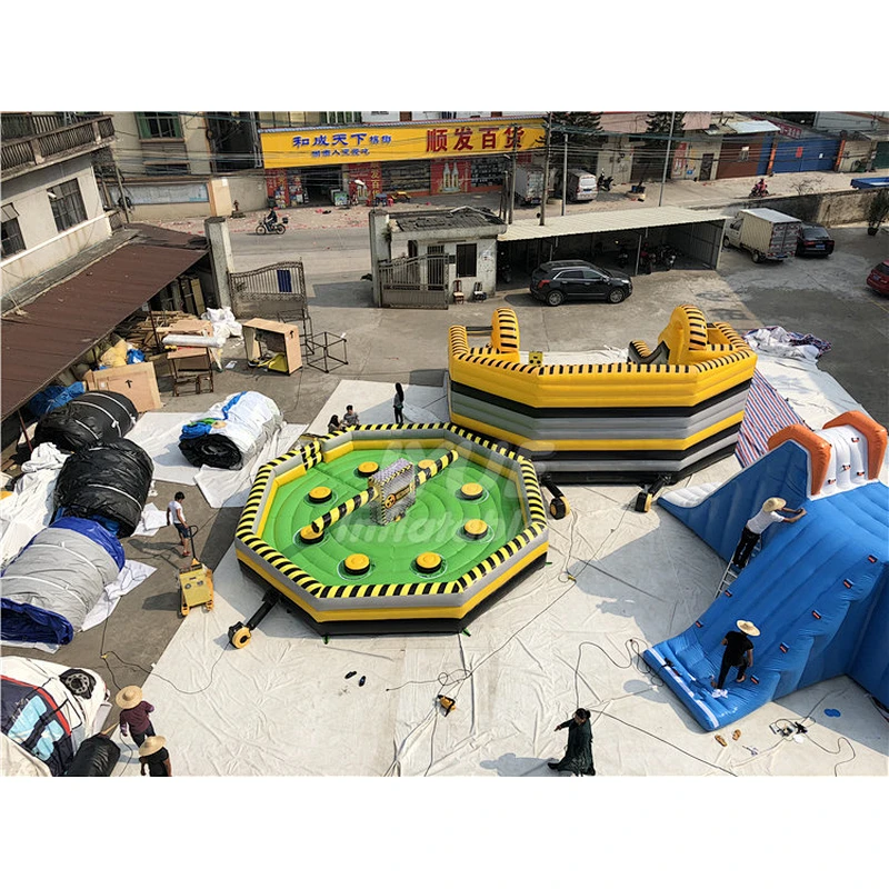 Factory Price Custom Mechanical Adult Kids Inflatable Sweeper Eliminator Total Wipeout Meltdown Game For Sale