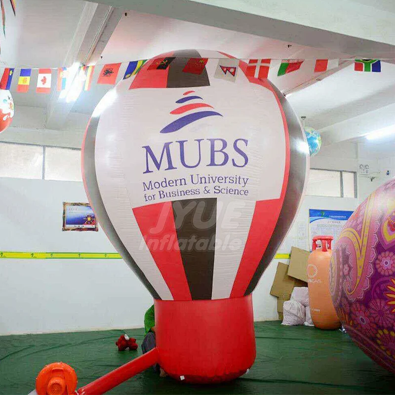 Custom Printed Ground Advertising Inflatable Helium Balloon Shaped Hot Air Balloon With Blower