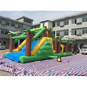 Air Mega Jungle Theme Jumping Small Inflatable Obstacle Course Moon House