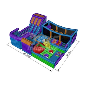 Big Quality Different Themes Slip Slide Amusement Inflatable Game Park Inflatable Trampoline Obstacle Course