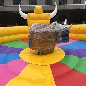 Hot Entertainment Park Games Inflatable Rodeo Bull , Inflatable Bull Riding Mechanical Bull For Sale