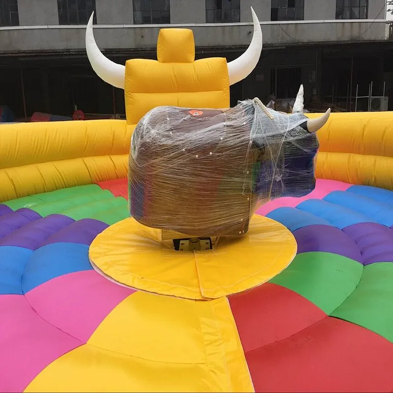 Hot Entertainment Park Games Inflatable Rodeo Bull , Inflatable Bull Riding Mechanical Bull For Sale