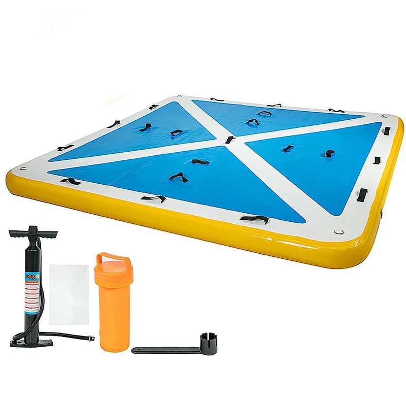 Hot Selling Teak Drop Stitch Sunbathing Yoga Water Pontoon Platform Inflatable Jetski Dock