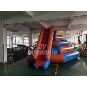 Water Park Inflatable Climbing Tower Floating Water Slide For Aqua Park