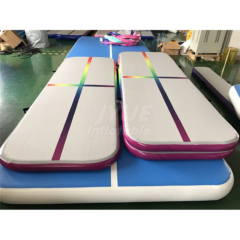 3m 4m 5m 6m 8m 9m 10m 12m Hot Selling Air Track Rainbow Color P1 P2 Gymnastics Tumbling Mat Custom Logo Air Floor Factory