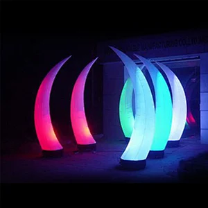 Custom Shaped Color Changing LED Inflatable Pillar Air Cone Decorative Hanging Column