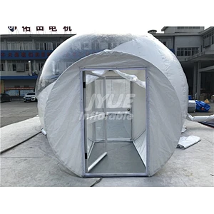 3m Dome Camping Transparent Inflatable Bubble Tent Outdoor With 2 Tunnels