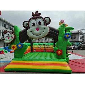 Kids Inflatable Bounce Bed Commercial Monkey Cartoon Inflatable Bounce Houses