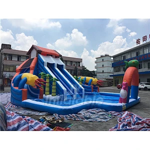 Factory Direct Sales Kids Outdoor Water Park Fun Inflatable Land Water Park For Garden