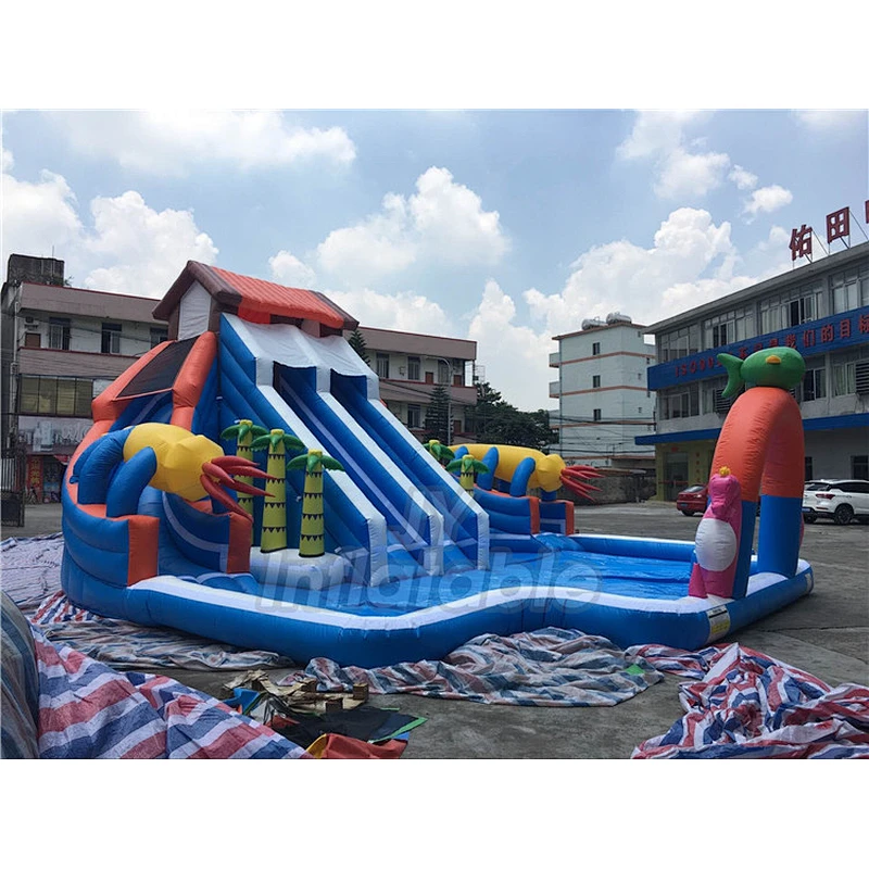 Factory Direct Sales Kids Outdoor Water Park Fun Inflatable Land Water Park For Garden