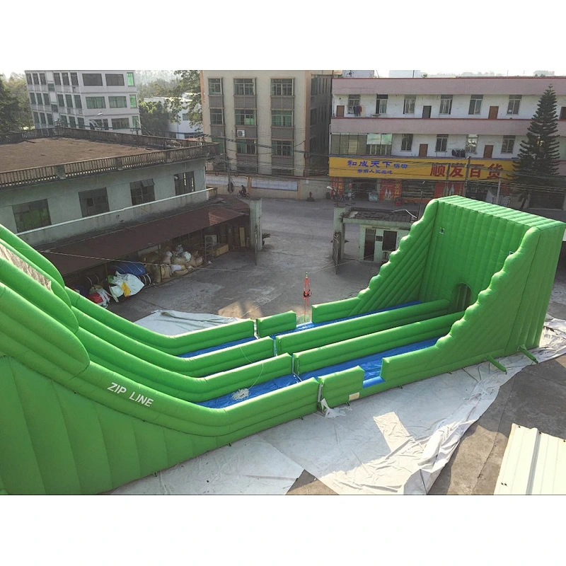 Funny Commercial China Inflatable Zip line With Giant Slide Ropeway For Adults And Children