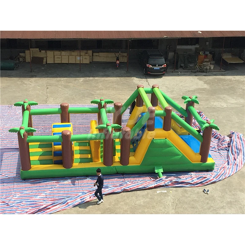 High Quality Giant Inflatable Obstacle For Adult And Kids Interactive Games Bounce House Slide Exciting Competition