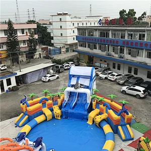 Blow Up Commercial Octopus Mini Kids Inflatable Water Park With Water Slide Swimming Pool