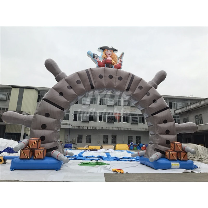 Pirate Ship Advertising Archway Inflatable Finish Line Arch Price With Air Blower For Inflatable Arch