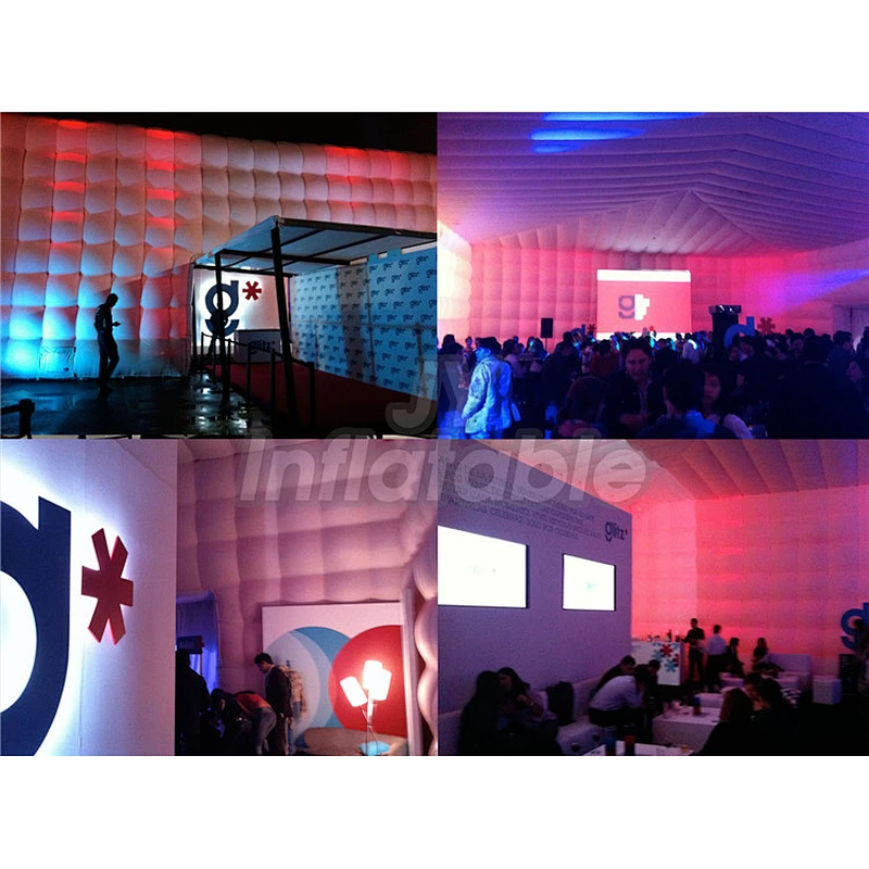 Large Outdoor Blow Up Cube Wedding Party LED Light Camping Inflatable Tent Price For Outdoor Events