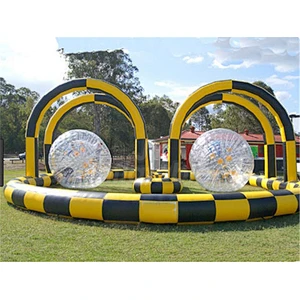 Outdoor Inflatable Zorb Ball Race Track, Go Kart Racing Track Games Factory Price