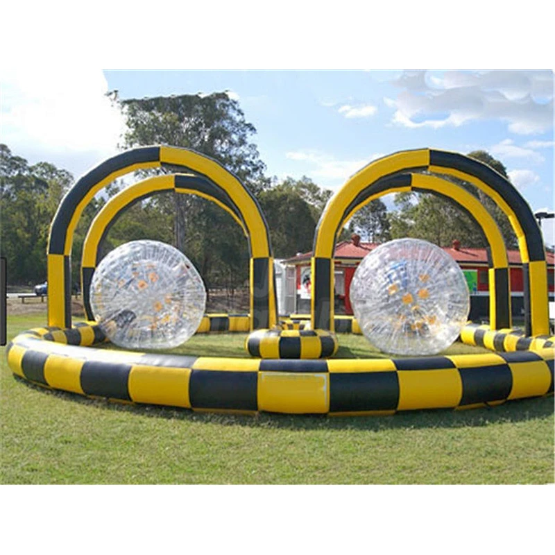 Outdoor Inflatable Zorb Ball Race Track, Go Kart Racing Track Games Factory Price