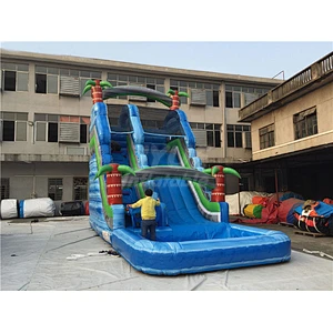 Hot Tropical Cheap Water Slide Jumper ,Blow Up Inflatable Water Slide And Pool