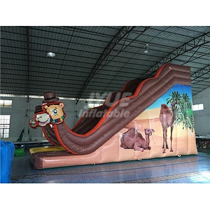 New Colorful Circus Inflatable Jumping Slide With Climb, Camel Theme Dry Slide For Sale