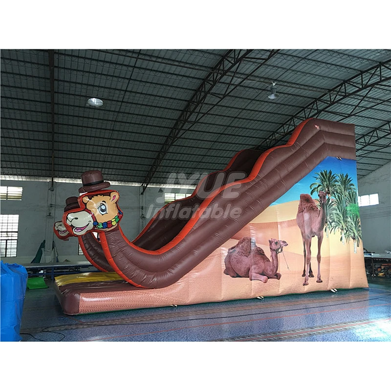 New Colorful Circus Inflatable Jumping Slide With Climb, Camel Theme Dry Slide For Sale