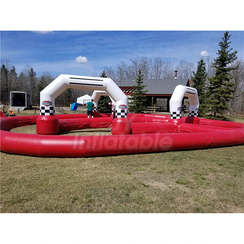 Outdoor Inflatable Zorb Ball Race Track, Go Kart Racing Track Games Factory Price