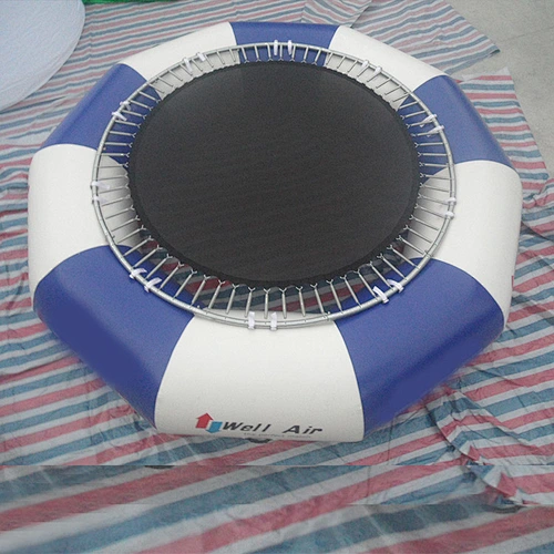 Commercial Water Park Use Water Play Toy Metal Structure Inflatable Floating Trampoline On Water