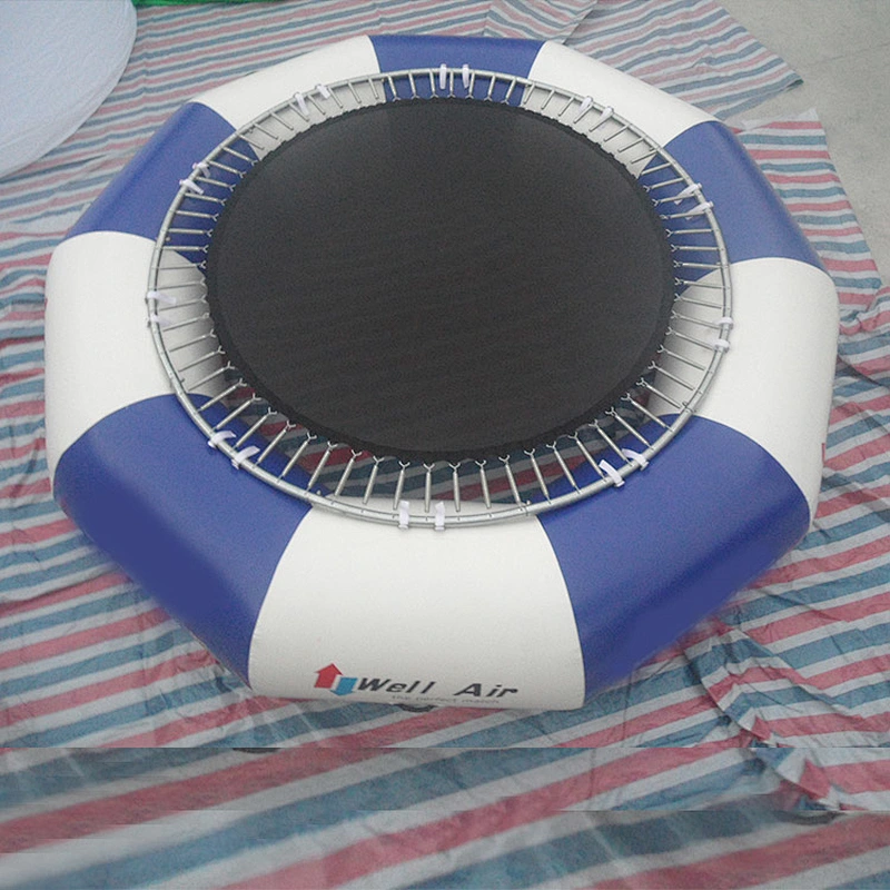 Commercial Water Park Use Water Play Toy Metal Structure Inflatable Floating Trampoline On Water