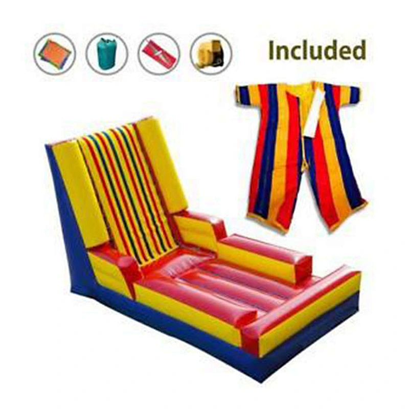 Interactive Sport Games Funny Commercial Inflatable Sticky Wall For Jumping With Suits