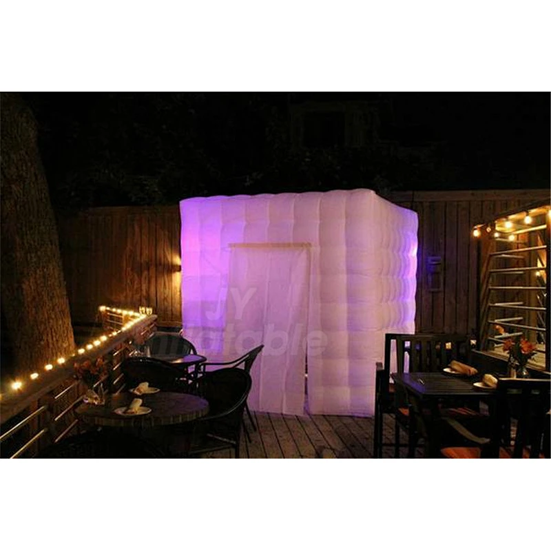 Outdoor White Enclosure Wall Props LED Cabin Inflatable Photo Booth