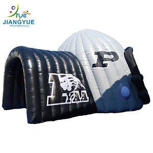 2018 Hot Outdoor Large Adult Play Inflatable Mascot Tunnels Football Helmet Tunnel Bear Tiger Head For Customized Size