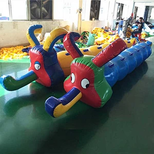 Sport Game Team Building Games Large 6 Seaters Inflatable Caterpillar Racing Tube For Ride