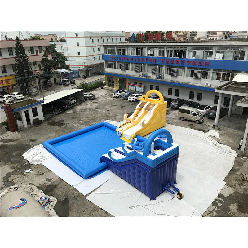 Waterpark Equipment Commercial Kids Inflatable Water Park With Two Dolphin Slide