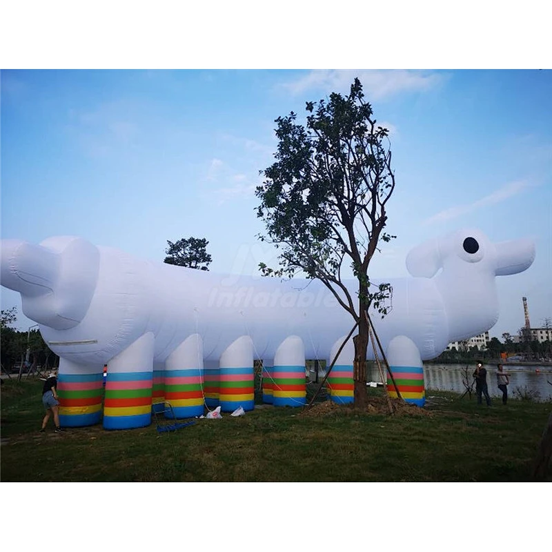 Outdoor customize  Decoration lovely Inflatable caterpillar led For parks