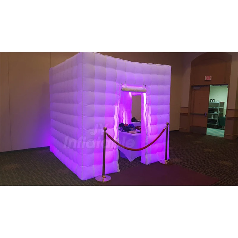 Outdoor White Enclosure Wall Props LED Cabin Inflatable Photo Booth