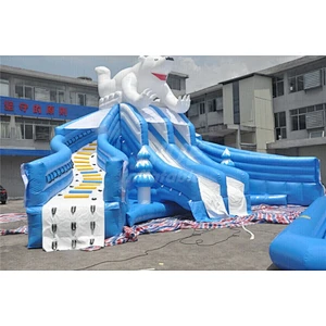Polar Bear Theme Park Inflatable Water Slide Park For Rental Business