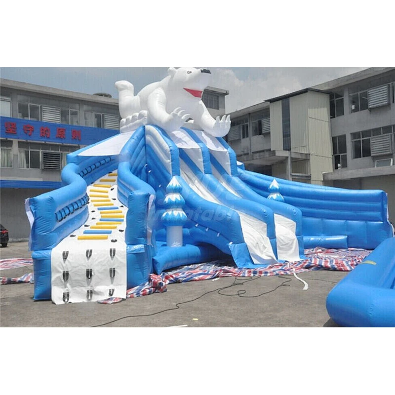 Polar Bear Theme Park Inflatable Water Slide Park For Rental Business