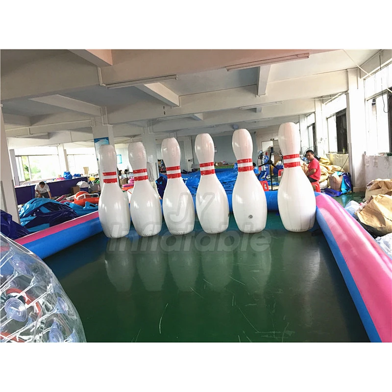 Outdoor Inflatable Bowling Pins With Zorb Ball For Inflatable Human Bowling Game Set