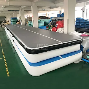 Thickness 10m 20cm 30cm DWF Material Inflatable Air Track Gymnastics Mat  Air Tumbling Track Factory Price For Sale