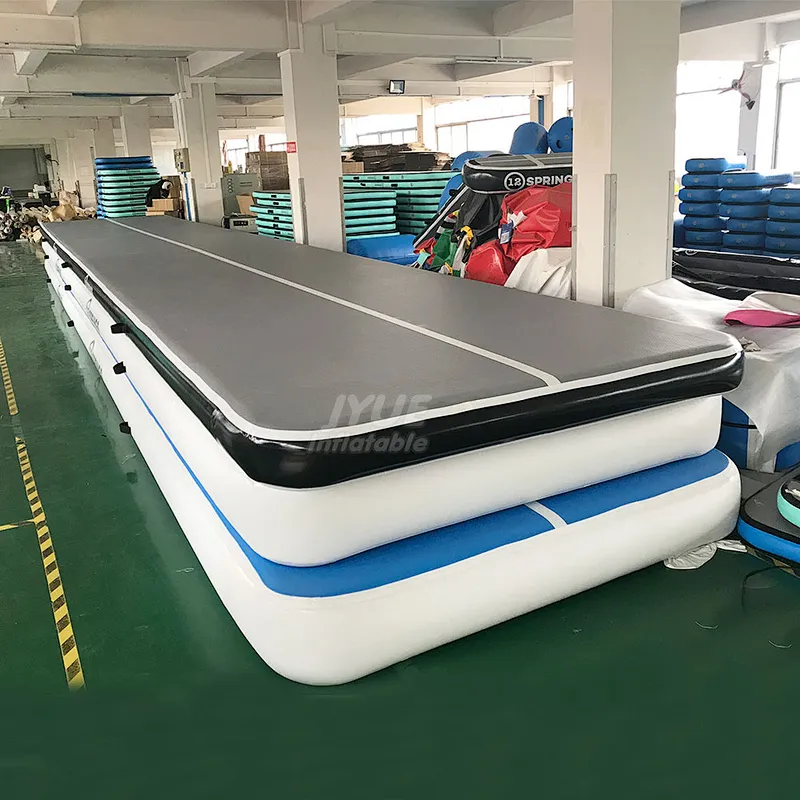 Thickness 10m 20cm 30cm DWF Material Inflatable Air Track Gymnastics Mat  Air Tumbling Track Factory Price For Sale