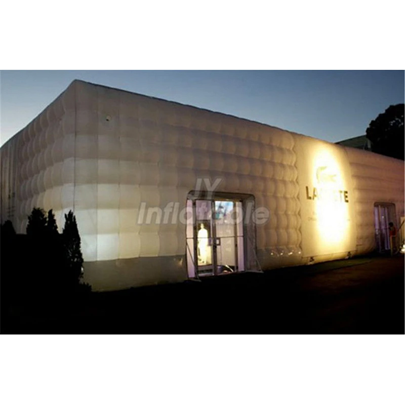 Fire Resistant White Lighting Tent Inflatable Cube Tent With LED Lights For Advertising
